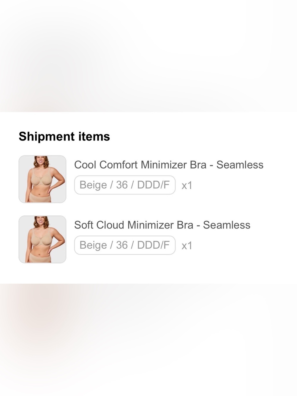 Set of two Cool Comfort Minimizer Bra and soft cloud minimizer bras